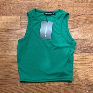 Green Cropped Tank Top